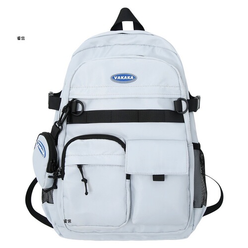 Japanese workwear backpack for women, Korean version, niche design sense, suitable for high school and university students, large capacity, double shoulder bag, travel backpack for men