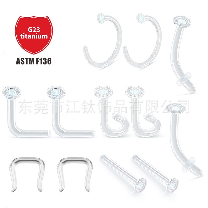 Pointed titanium steel lip stud product view
