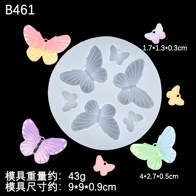 Tamaño mariposa epoxi adornos llaves colgantes decoración molde de silicona diy molde de horneado de chocolate fondant hecho a mano