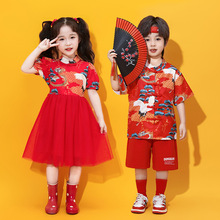 六一儿童合唱演出服幼儿园啦啦队表演中国风小学生运动会服装汉服
