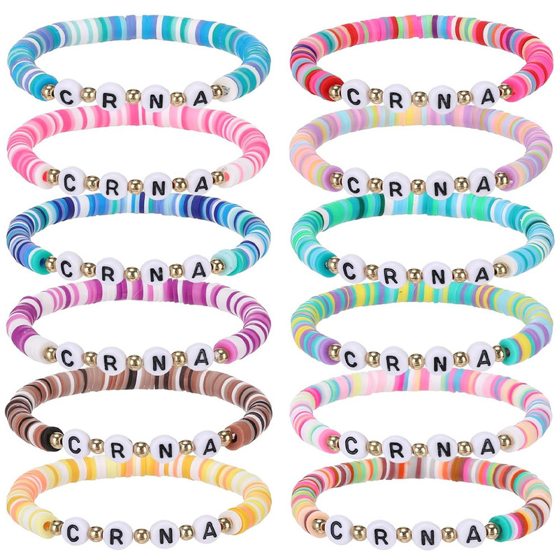 European and American Cross-Border Taylor Swift Colorful Soft Clay Letter Simple Versatile Friendship Elastic Bracelet
