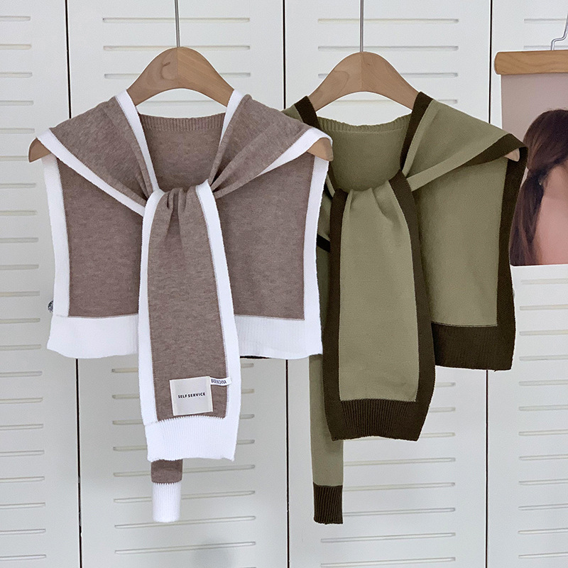 Sopa de punto de alta sensación 2025 otoño y invierno nuevo engrosado calentamiento de cuello hombro bufandas al por mayor