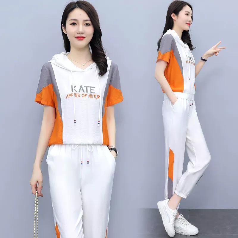 Модные брюки для женщин, летняя одежда больших размеров, новый стиль 2025 года, утягивающий и стройнящий комплект из двух предметов для повседневной носки. # 776