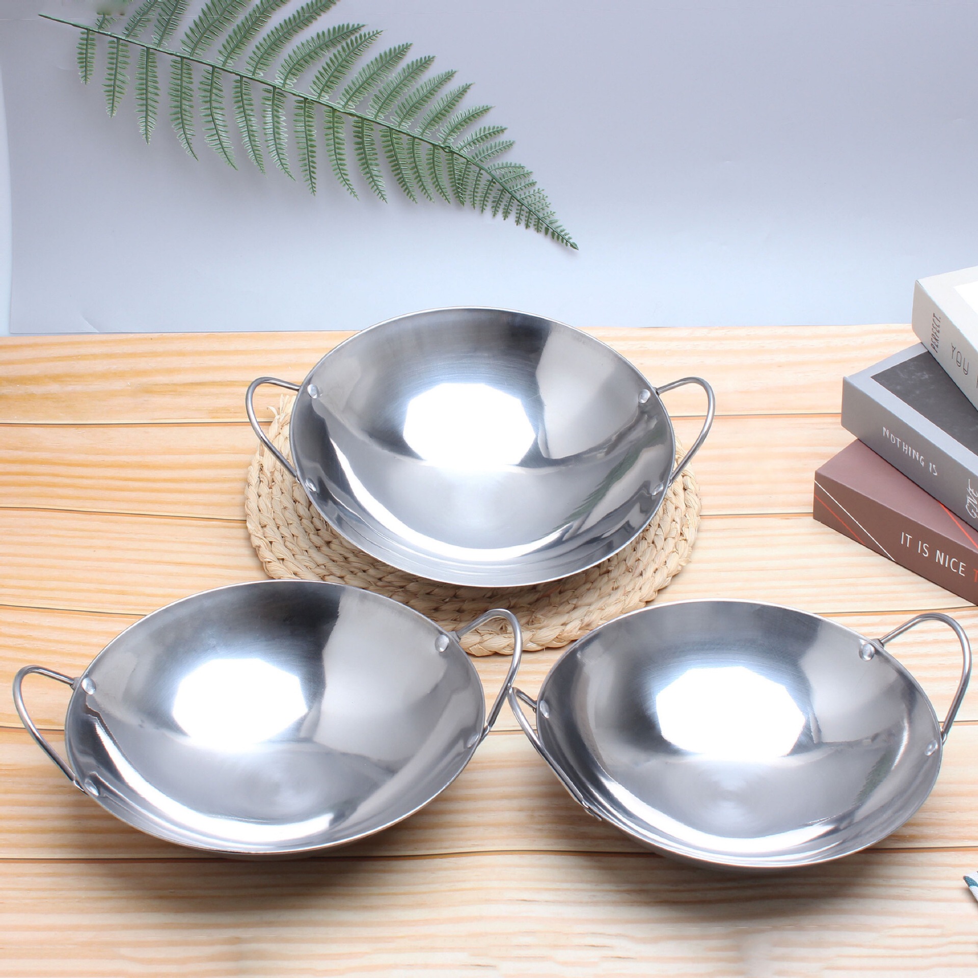 Stainless steel dry pot commercial pot hot pot dry pot solid alcohol stove bar cauldron home use restaurant dry pot cauldron