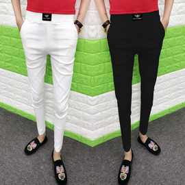 红人同款小脚裤潮社会精神小伙九分裤男弹力修身显瘦9分裤子潮流1