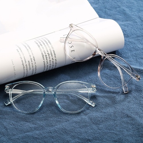 New Style Mirror-Frame Transparent Blue Light Blocking Non-Prescription Glasses, Korean Style Fashion Retro Versatile PC Frame Men's and Women's Cross-Border Sunglasses