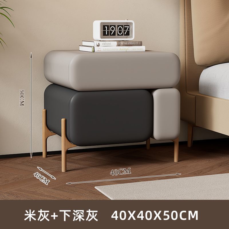 Mesita de noche minimalista italiana 2024 nuevo armario de almacenamiento de cama de dormitorio moderno simple de madera maciza de lujo ligero de alta gama