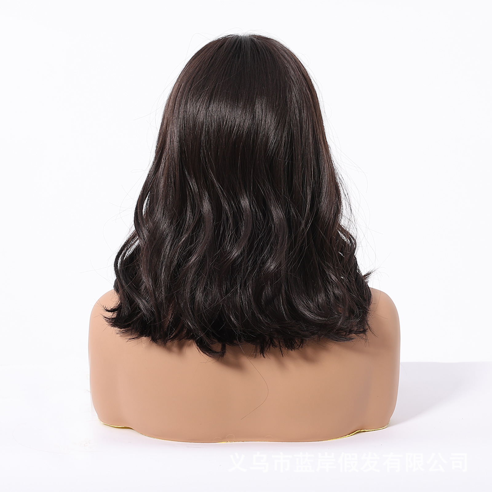 Moda europea y americana de ocho frases curvas corta fibra química peluca natural negro marrón caballo de Troya peluca de caballo