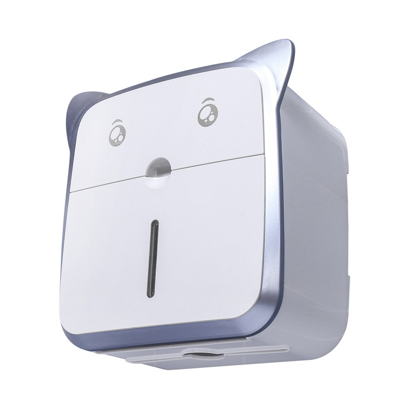 Creativo multi-funcional hogar dormitorio almacenamiento caja de pañuelos baño ponche-libre montado en la pared impermeable estante de papel higiénico