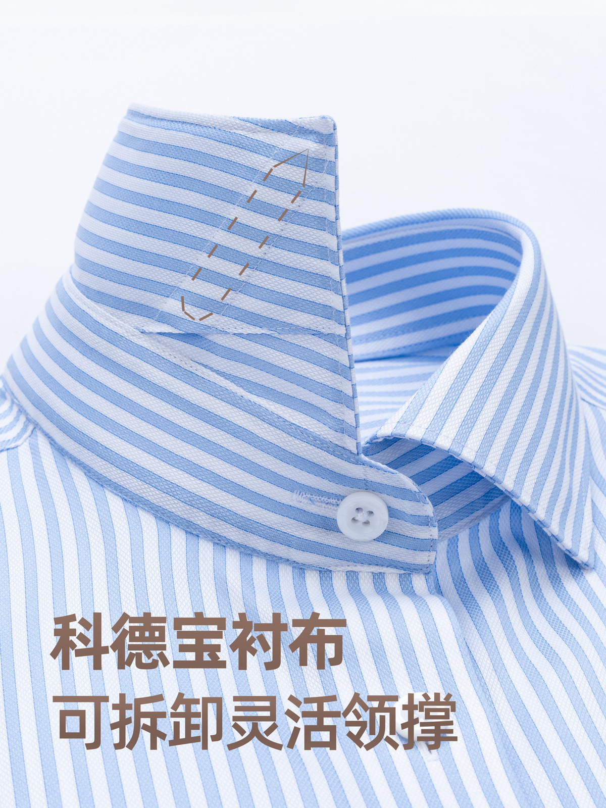 Camisas a rayas blancas y azules de manga larga para hombres, 200 piezas de algodón puro DP sin quemar, negocios casuales de alta gama temperamento camisa formal