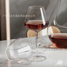 勃艮第高脚红酒杯套装家用奢华 创意水晶玻璃葡萄酒杯6只装醒酒器