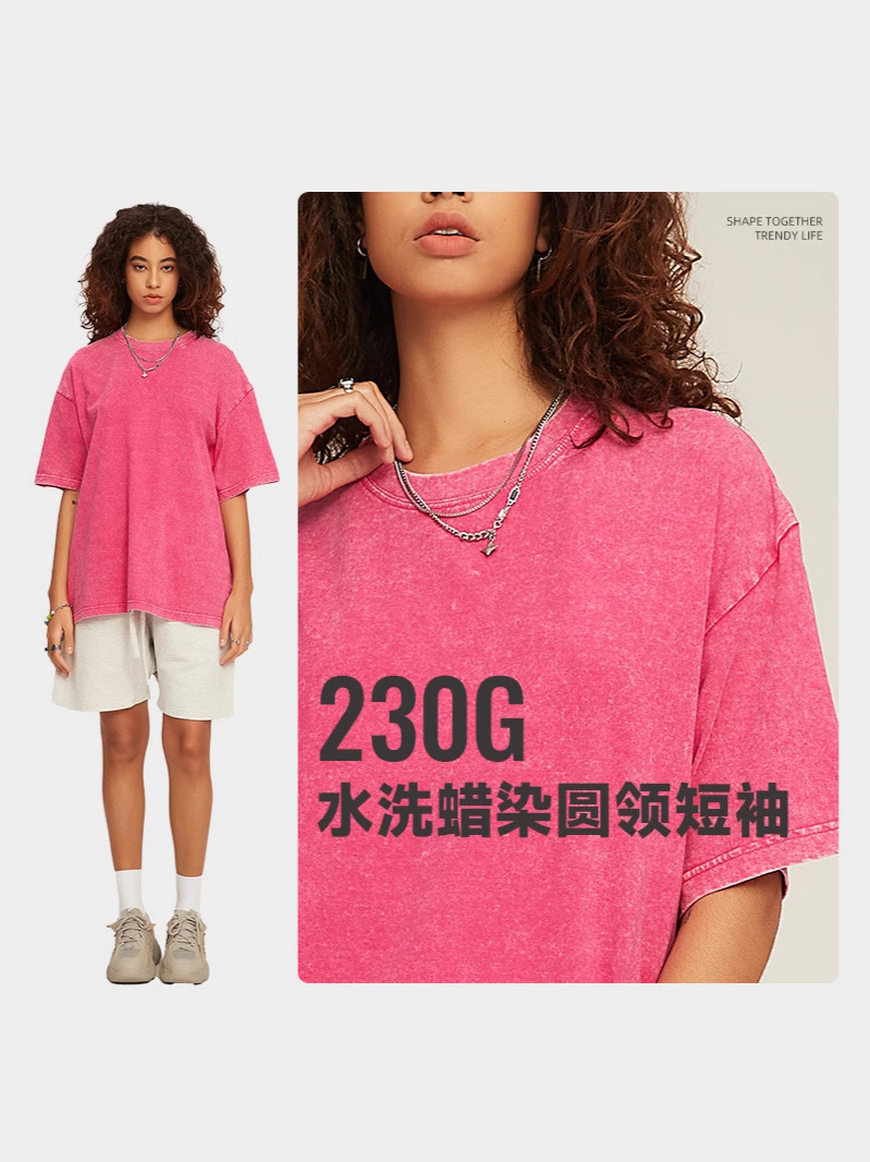 Lavar y fritar copo de nieve americano de cuello redondo marca de marea suelta Amazon explosión hacer viejas camisetas personalizadas impresión transfronteriza