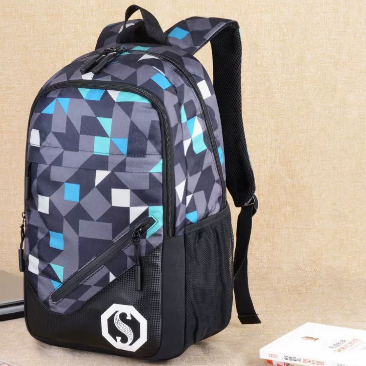 Школьный rucksack, набор рюкзаков с USB-зарядным устройством, корейский стиль, для средней школы, комплект из 3 предметов, хлопок оксфорд (Oxford cloth)