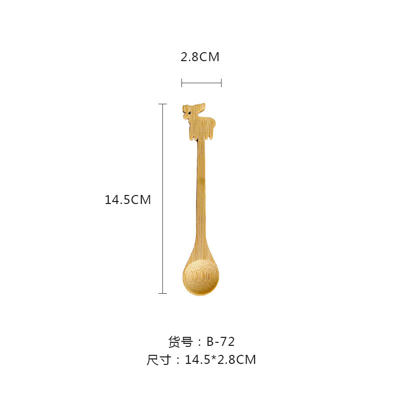 木製スプーン漫画竹スプーンコーヒーアイスクリームアイスクリームスプーンジャム日常使用竹スプーンデザート高価値カスタマイズ|undefined