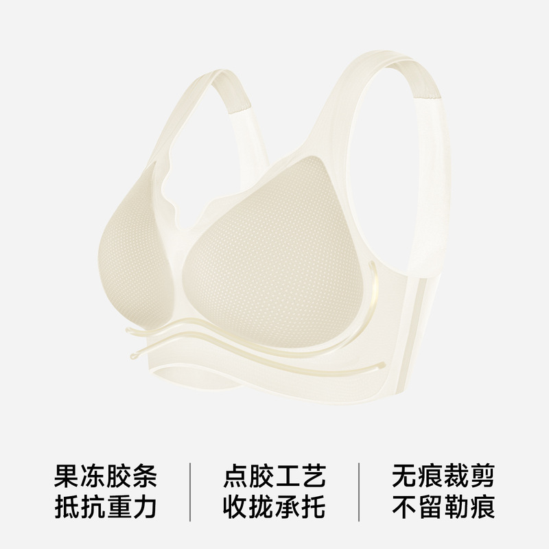 草本の初色の下着の女性の2025年の新型のゼリーの条の柔らかい支持はサスペンダーの跡がなくて、通気性が薄いブラジャーを閉じます。|undefined