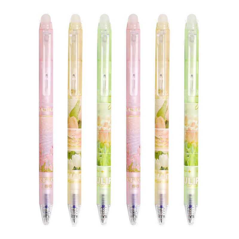 Gel Pen Stationery Type 1 Box Of 6 Pieces Tulip Class Learning Plastic Simple Style Classic Style Gel Pen