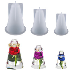 Poppy diy crystal glue mold cone ring bracket table jewelry silicone mold wholesale