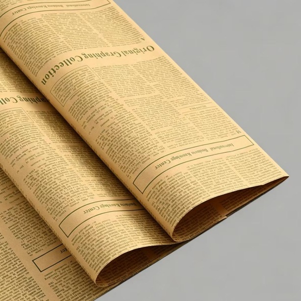 Papel para envolver flores, papel kraft con fondo vintage, papel para envolver regalos, materiales para empaquetar ramos, papel para envolver con diseño de periódico inglés.