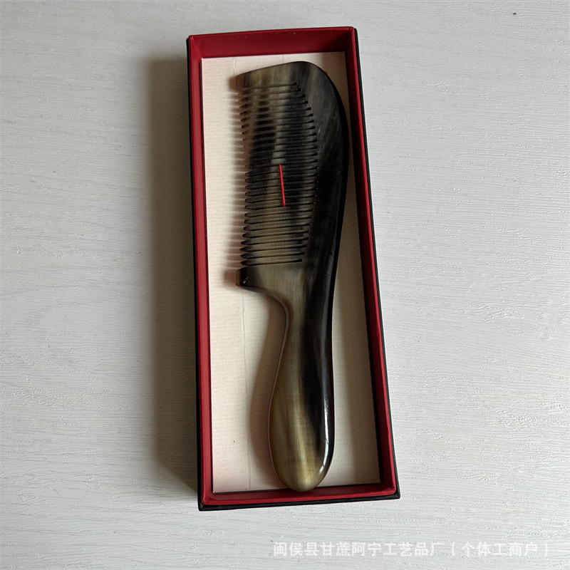 Horn Comb Head Massage Comb Gift Box Business Gift Set for Teachers and Corporate Events in use