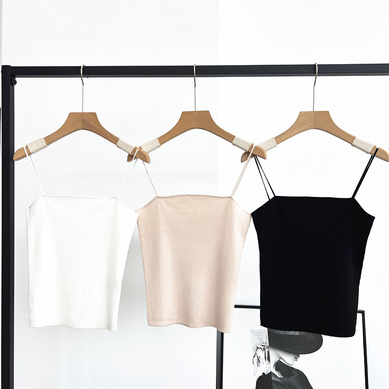 Summer solid color elastic tube top