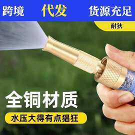 全铜高压水枪喷头高压洗车喷水枪浇花浇菜自来水管直喷可调节现货