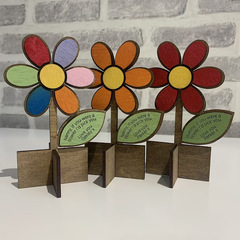 跨境木質工藝品教師節禮物創意禮品送老師畢業紀念品木製小花擺件