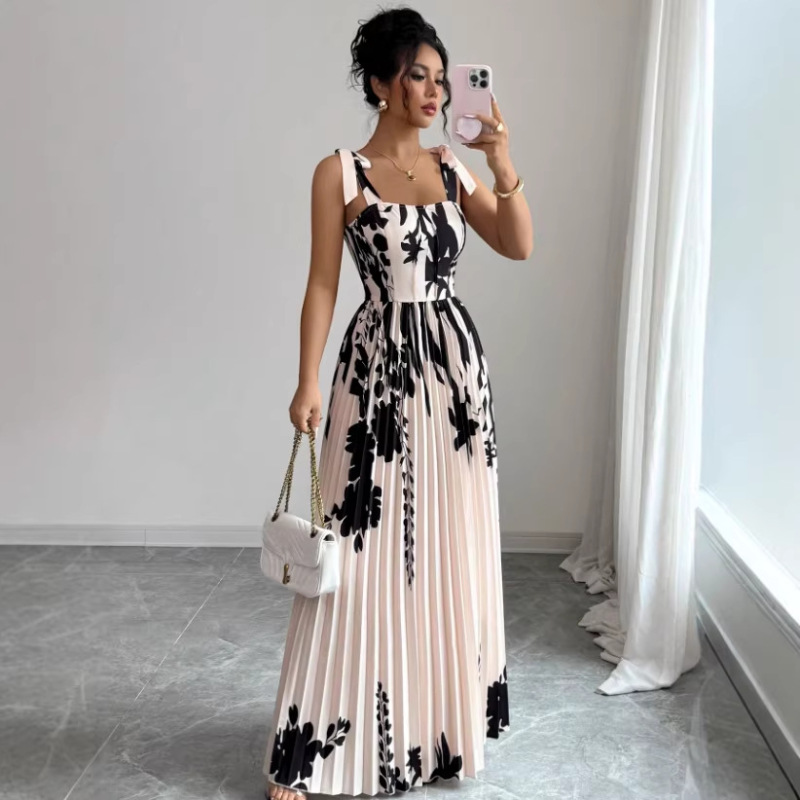 2026 Spring/Summer New Polyester Printed Straight-Leg Pants Bohemian Style Artistic Retro Painted Dress 2026 Spring/Summer New Polyester Printed Straight-Leg Pants Bohemian Style Artistic Retro Painted Dress