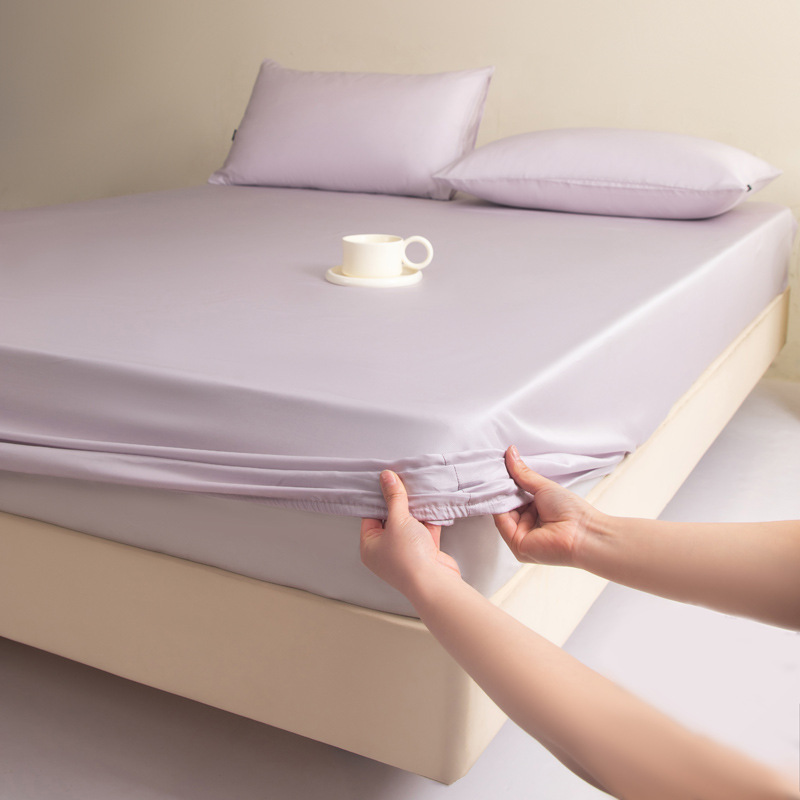 Una categoría 100 Lycell Lisi Sombrilla de cama Cubierta de colchón de una pieza Cubierta de cama de seda de hielo Juego de tres piezas 2025 Nuevo