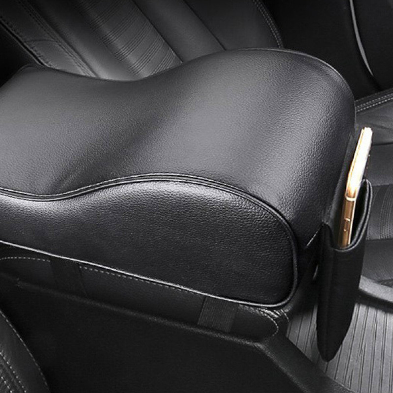 Universal Car Armrest Box Central Heightening Pad Car Interior Universal Memory Foam (Armrest box pad) - black