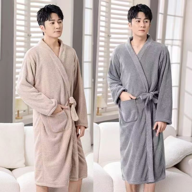커플 목욕 스커트, 남녀 목욕 가운, 성인 가을 겨울 속건성 목욕 가운, 흡수성 긴팔 가정용 목욕 타월