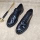 Men's Business Dress Casual Horse Hip Leather Derby Shoes All-match High-end Handmade Goodyear Leather Shoes