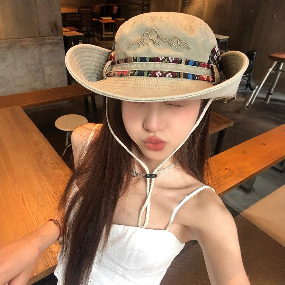 Denim summer travel climbing sun hat