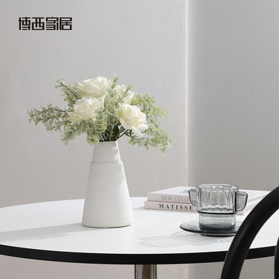 博西家居 白色韩式手扎翠花把束仿真花艺 客厅餐桌软装饰品假花|ms