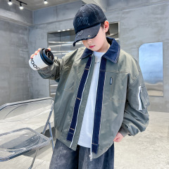 儿童装男童秋装棒球服外套2025新款春秋款中大童秋季男孩痞帅夹克