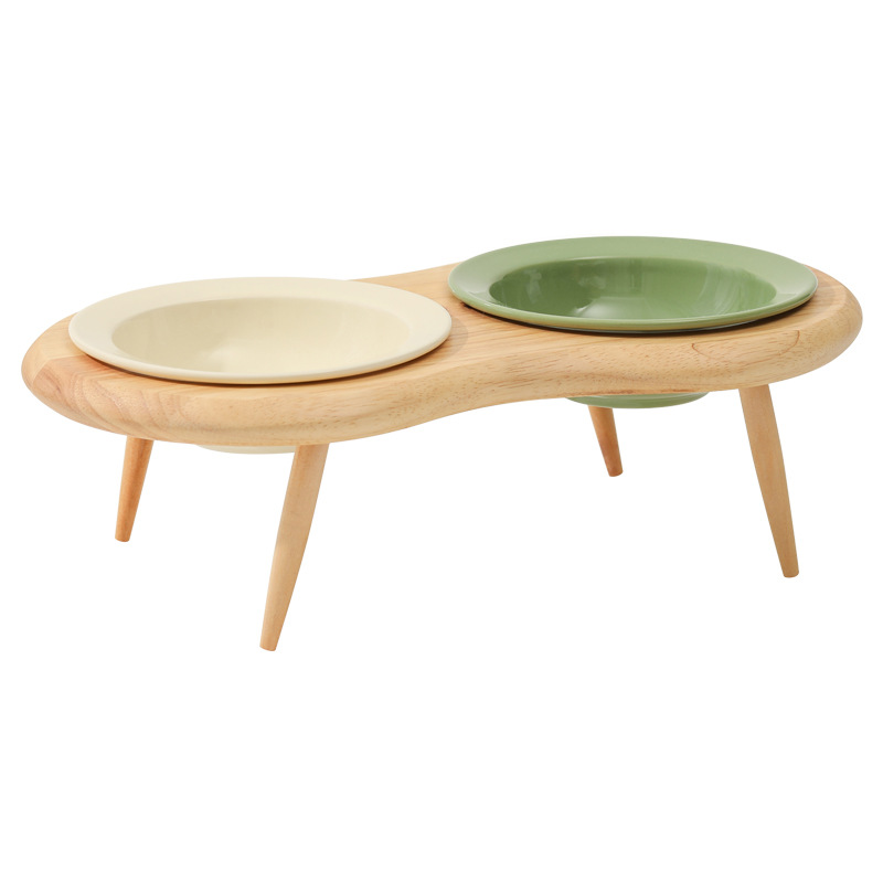 Corea del Sur bd mismo sombrero de paja de cerámica platillo volador para mascotas gato tazón oblicuo perro tazón de agua tazón de fuente de comida de pie alto soporte cervical