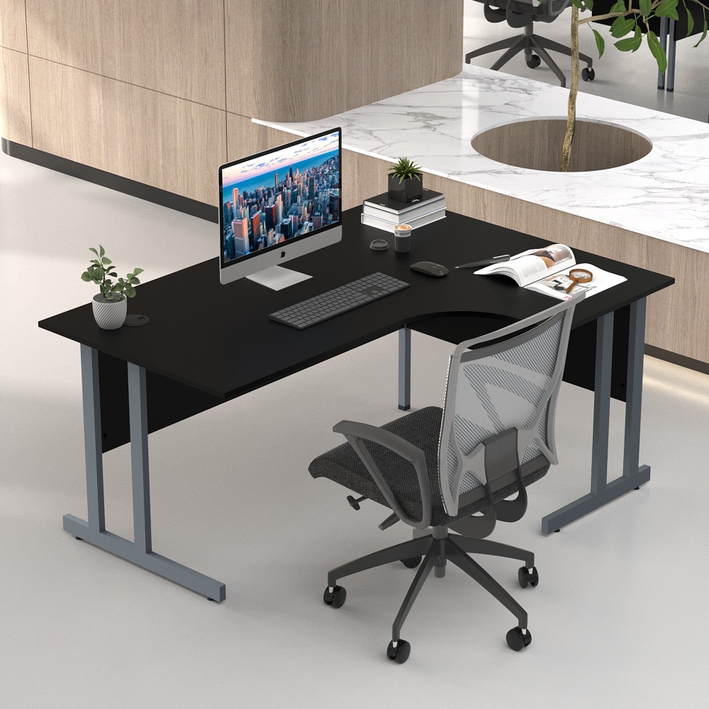 Mesa moderna en forma de L combinación de 2 / 4 / 6 personas asiento de tarjeta simple mesa de trabajo de personal mesa de finanzas fabricante de mesa