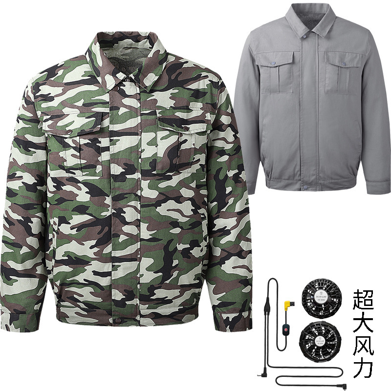 2025 Summer New Air Conditioning Clothing Outdoor Labor Protection Work Clothes Charging Refrigeration High Temperature Heat Prevention and Cooling Fan Clothes