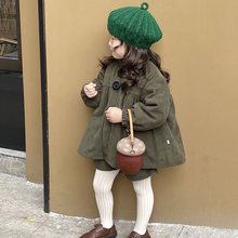 女童套装加绒2022冬季新款韩版女宝宝洋气单排扣外套短裤两件套潮