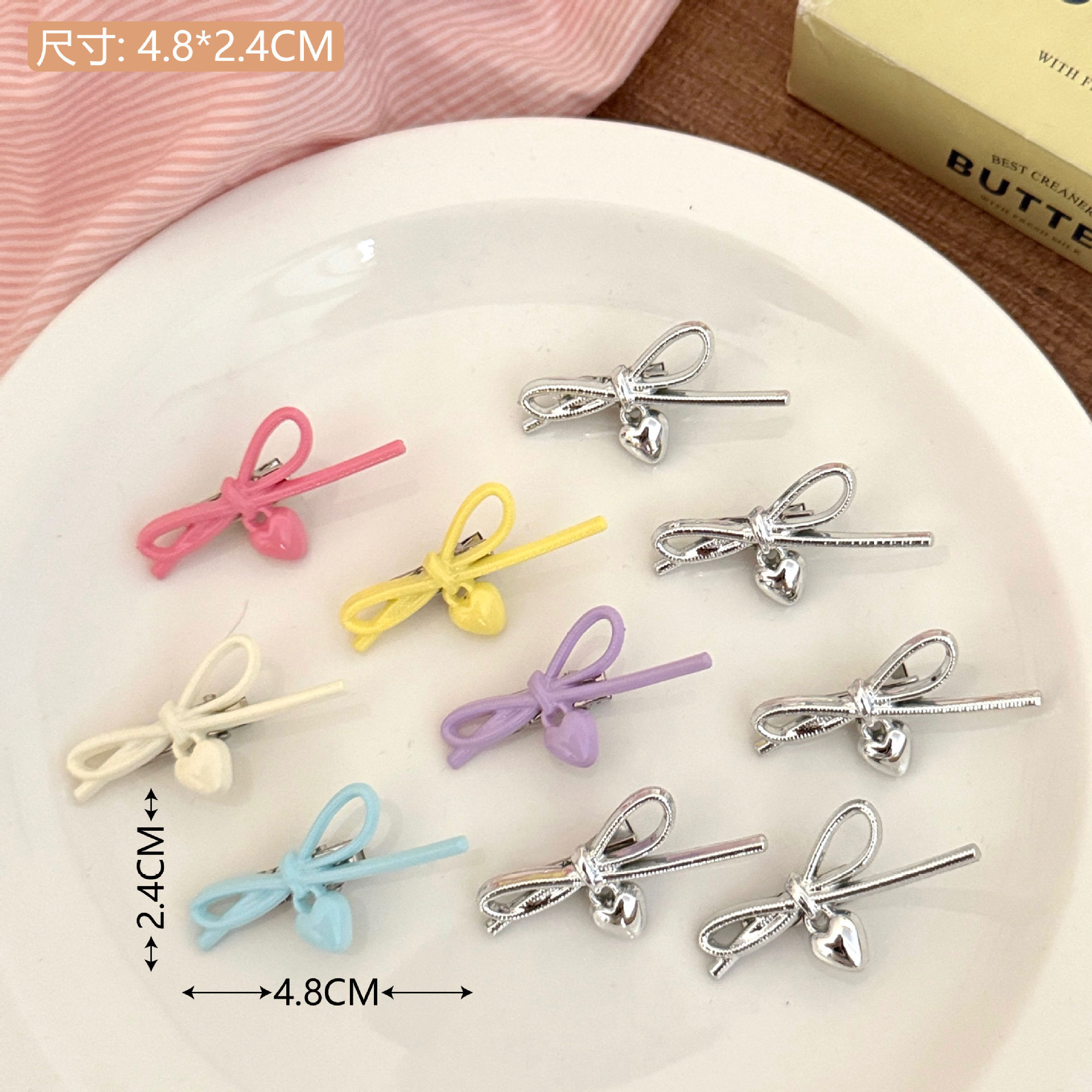 Retro ondulado punto arco clip de cabello boca nicho diseño clips de buía clip de cabello corazón de una niña joyas de cabello