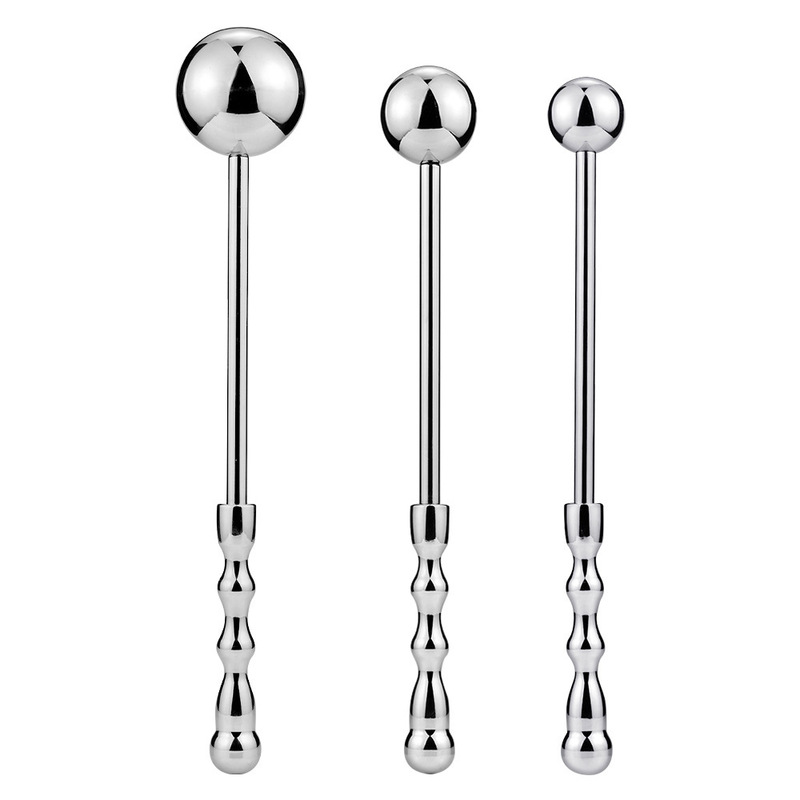 Sm Sex Toy Stainless Steel Metal Anal Plug Hand Slap Butt Slap Anal Plug Dual-Purpose Anus Expansion Training Ball Bat