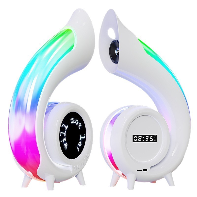 クロスボーダー新しい多機能 Bluetooth スピーカー歌詞表示 RGB カラフルな雰囲気ライトテーブルランプ時計目覚まし時計スピーカー|undefined