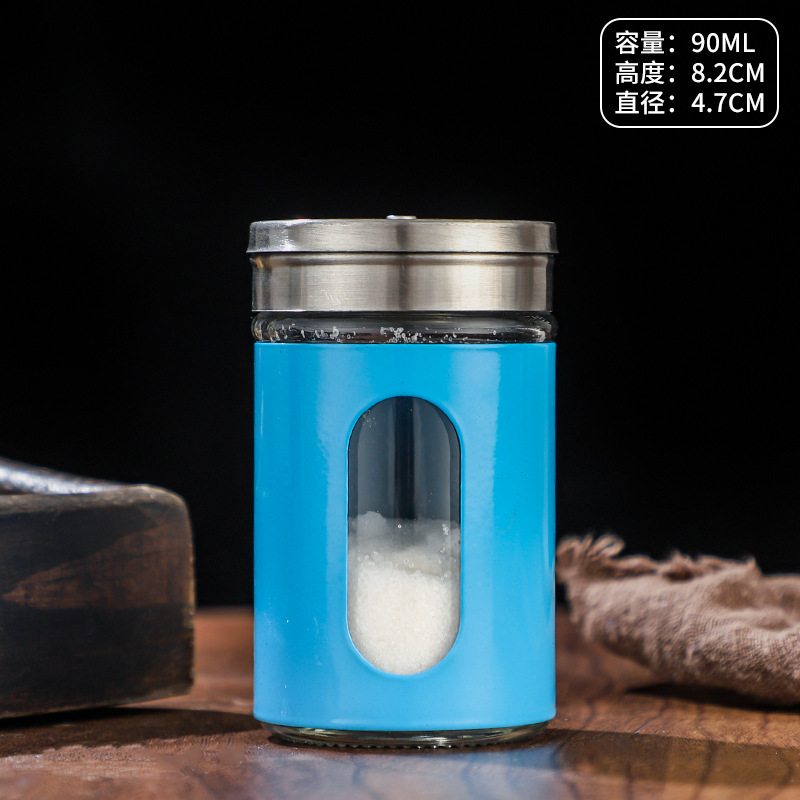 Cocina de acero inoxidable tarro de condimento botella de pimienta tamaño ajustable botella de condimento de vidrio tarro de condimento botella de condimento de acero inoxidable