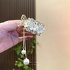 Ponytail from pearl, crab pin, hairgrip with tassels, hair accessory, 2024 years, flowered, internet celebrity, wholesale
