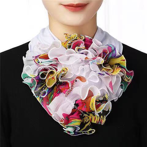 Bufanda de color a juego de las mujeres cuatro estaciones cálido nuevo collar flor moda estilo coreano Internet celebridad mismo estilo variedad collar falso