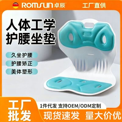 人体工学护腰坐垫椅子办公室工位久坐腰部支撑拖靠背靠垫一体|ms