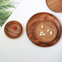 相思木個性創意餐具日式家用ins碟子多規格點心實木圓盤子甜點心