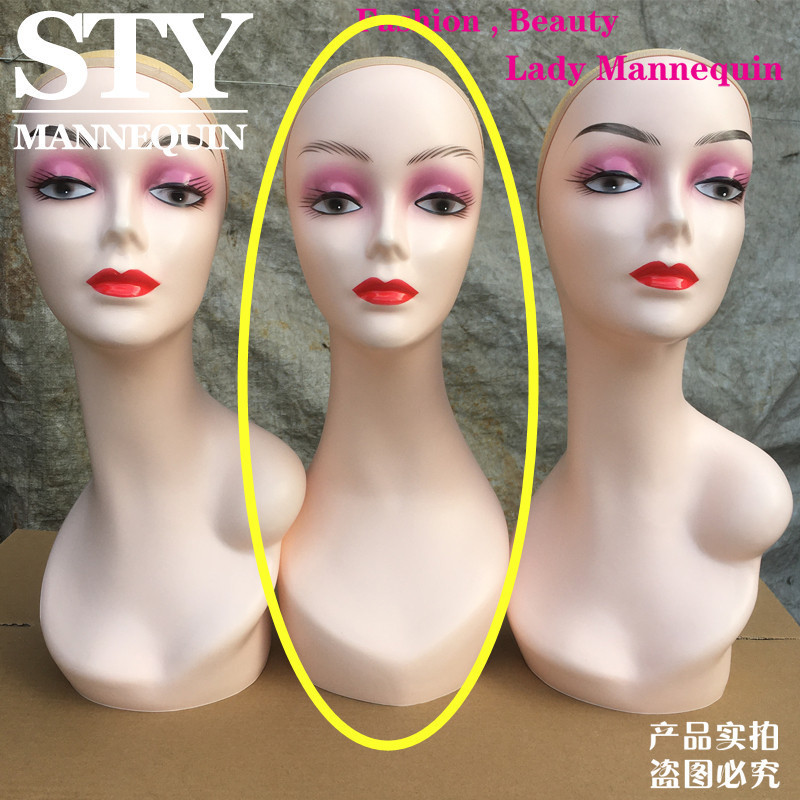 STYヘッドモデルメーカー直販かつらモデルの女性帽子モデルのダミーヘッドモデルのショーウインドーに模型道具を展示します。|undefined