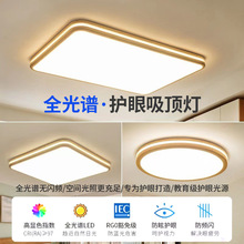廠家批發LED智能語音小愛客廳吸頂燈 日式原木卧室燈飾照明新中式