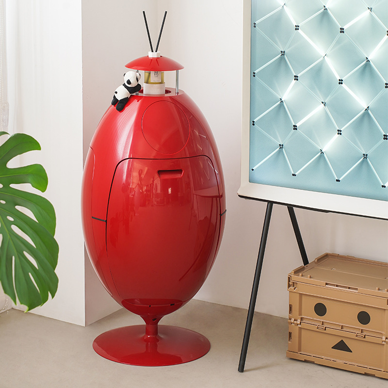 Environmental Creative Dinosaur Egg Floor Ornaments Advanced Sense Designer Living Room Side Household Kitchen Sorting Trash Bin