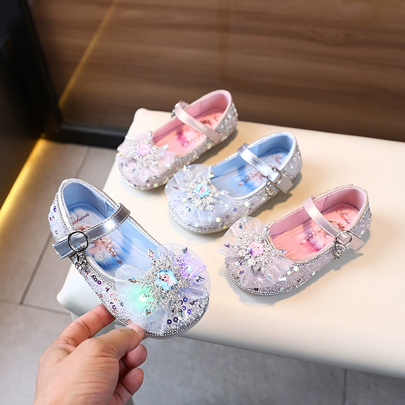 2025 Новый стиль детская обувь оптом для девочек со стразами бант